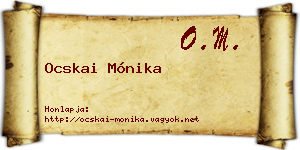 Ocskai Mónika névjegykártya